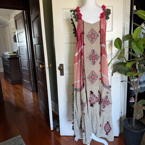 SOLD Zara Woman Embroidered Tassel Boho Maxi Dress – Size M - Picture 7 of 16